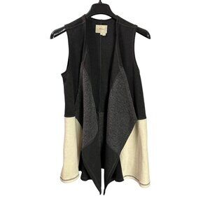 Anthropologie Elevenses Sleeveless Colorblock Open Front Vest Size S